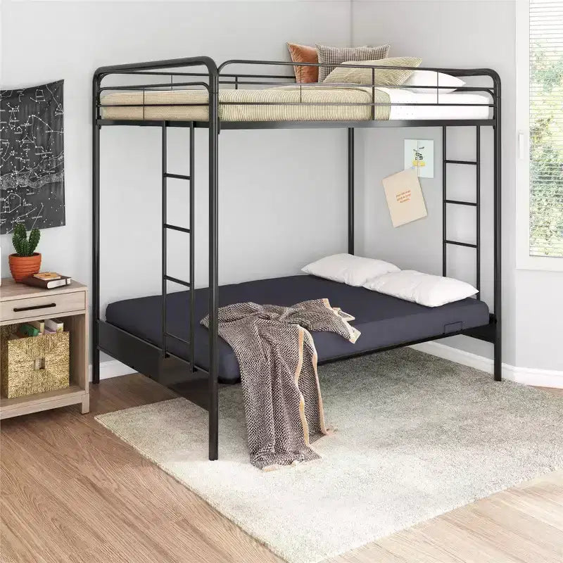 Twin Over Futon Metal Bunk Bed