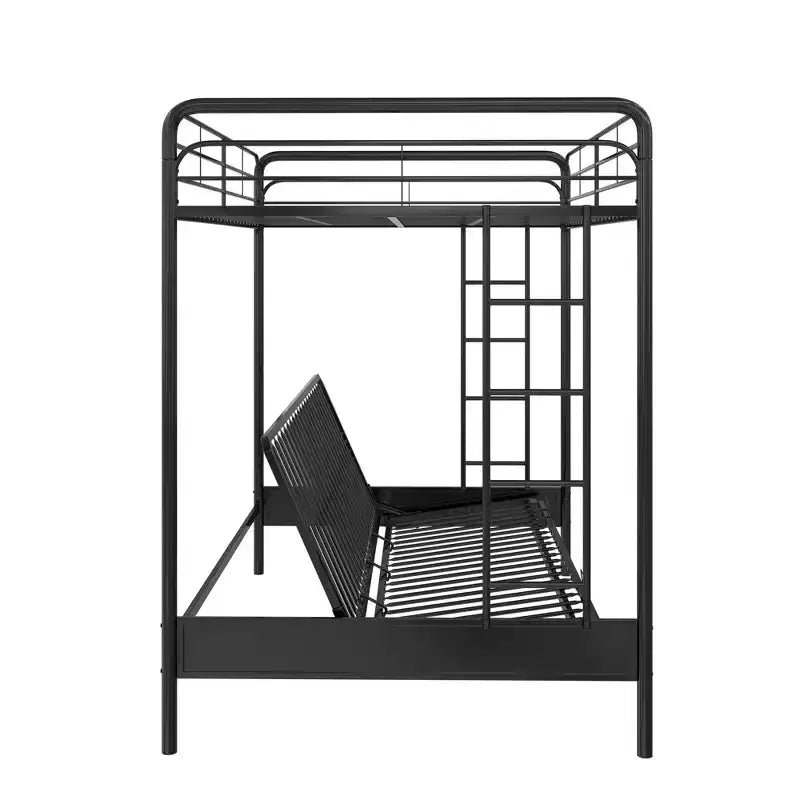 Twin Over Futon Metal Bunk Bed