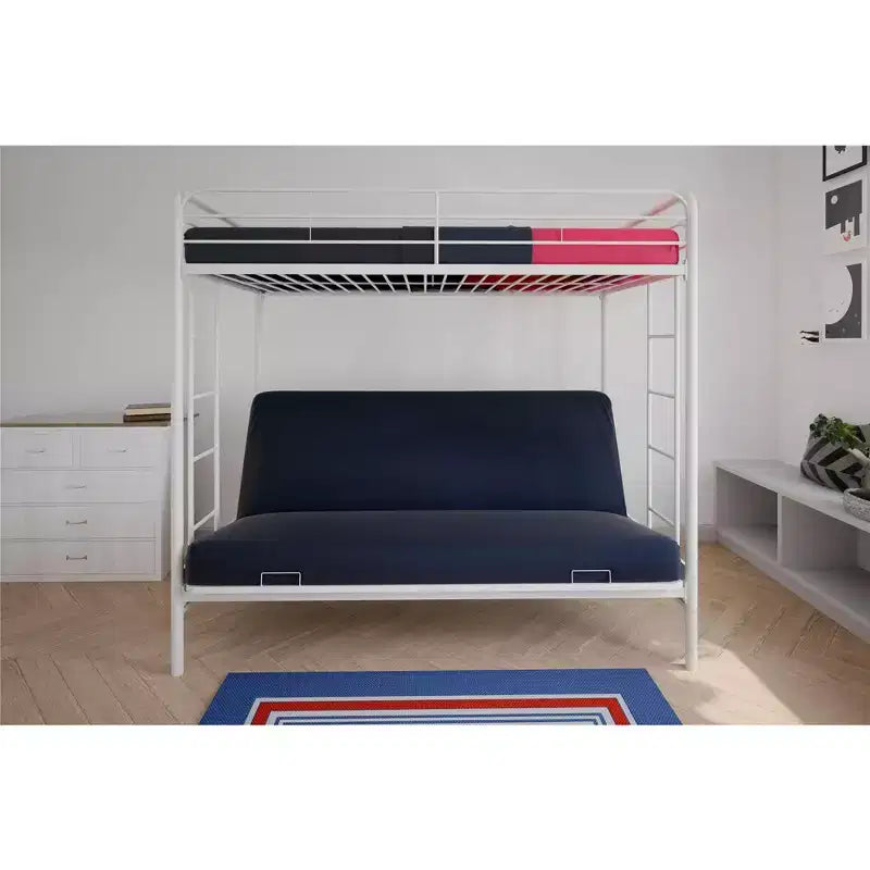 Twin Over Futon Metal Bunk Bed