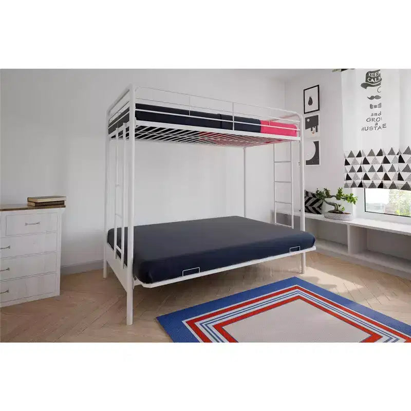 Twin Over Futon Metal Bunk Bed