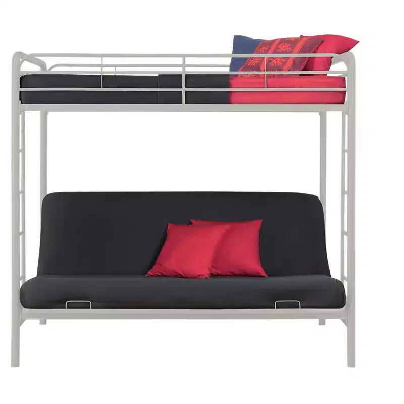 Twin Over Futon Metal Bunk Bed