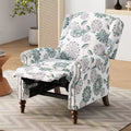 Fauteuil inclinable rembourré de 29,75" avec dossier à oreilles classique, blanc/bleu