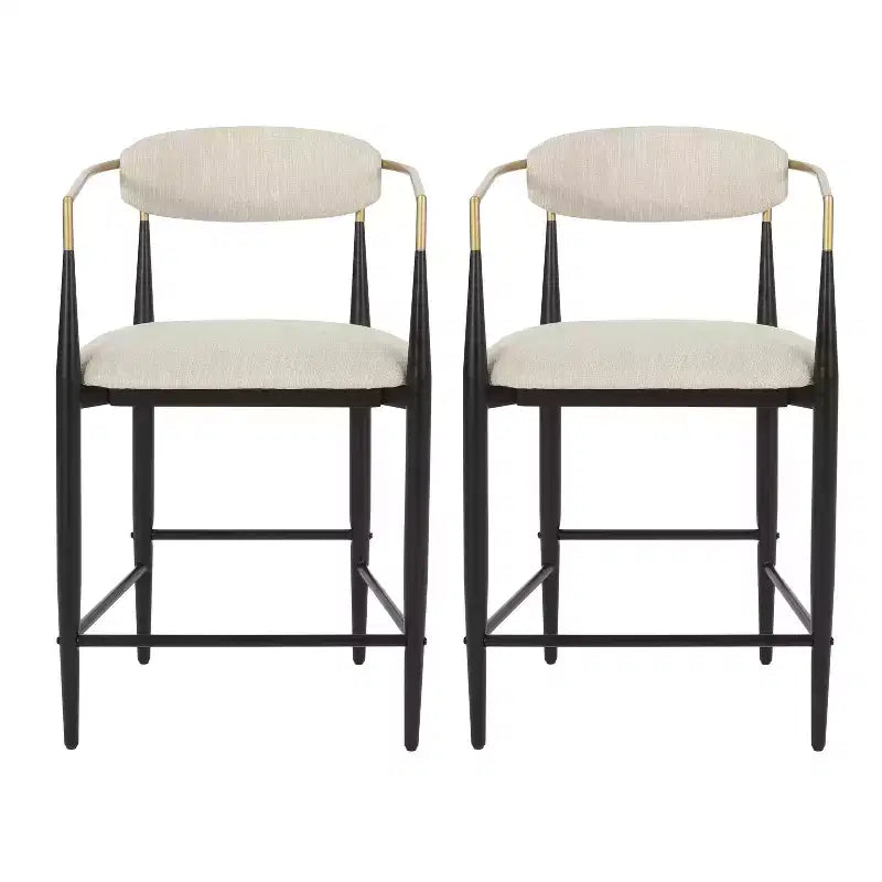 Modern Fabric Upholstered Iron 25-Inch Counter Stool