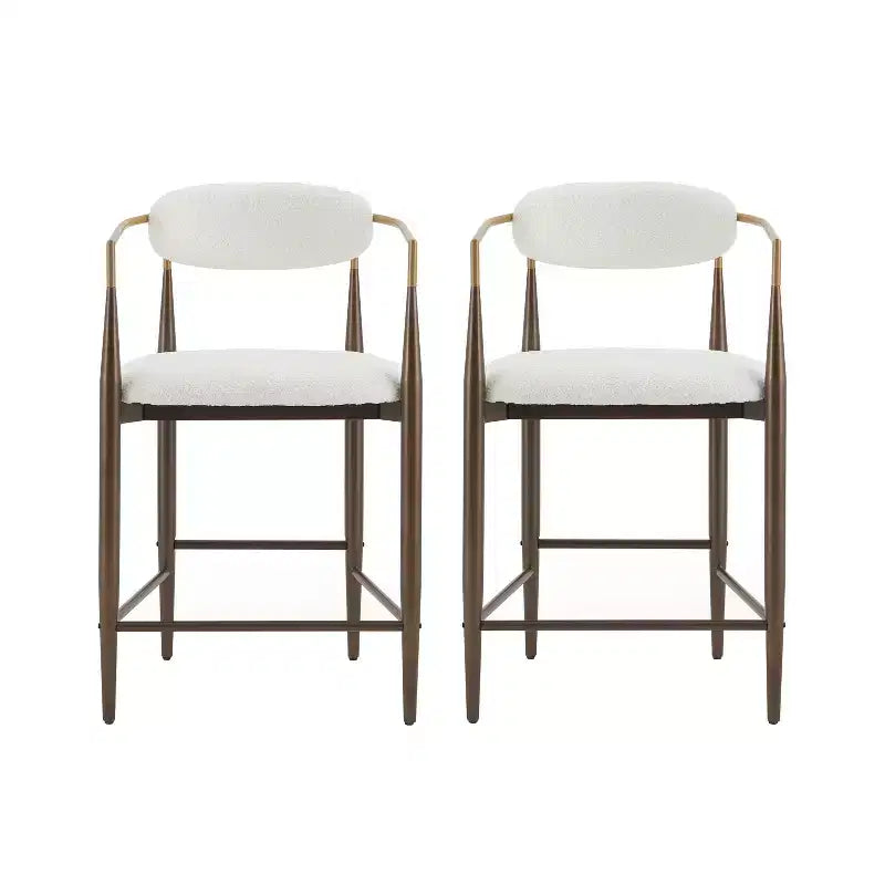 Modern Fabric Upholstered Iron 25-Inch Counter Stool