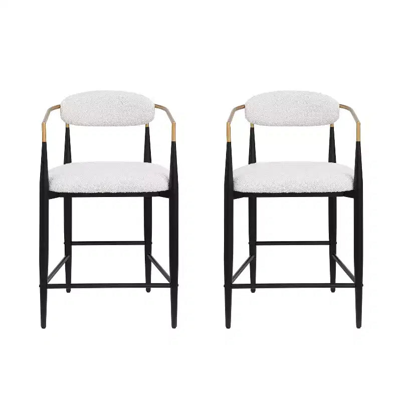 Modern Fabric Upholstered Iron 25-Inch Counter Stool