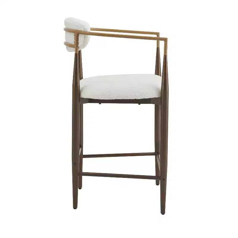 Modern Fabric Upholstered Iron 25-Inch Counter Stool