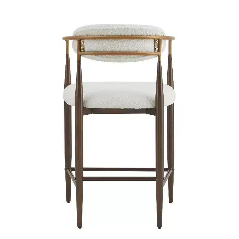 Modern Fabric Upholstered Iron 25-Inch Counter Stool