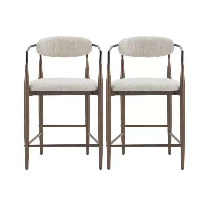 Modern Fabric Upholstered Iron 25-Inch Counter Stool