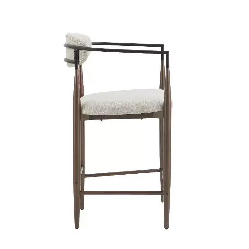 Modern Fabric Upholstered Iron 25-Inch Counter Stool