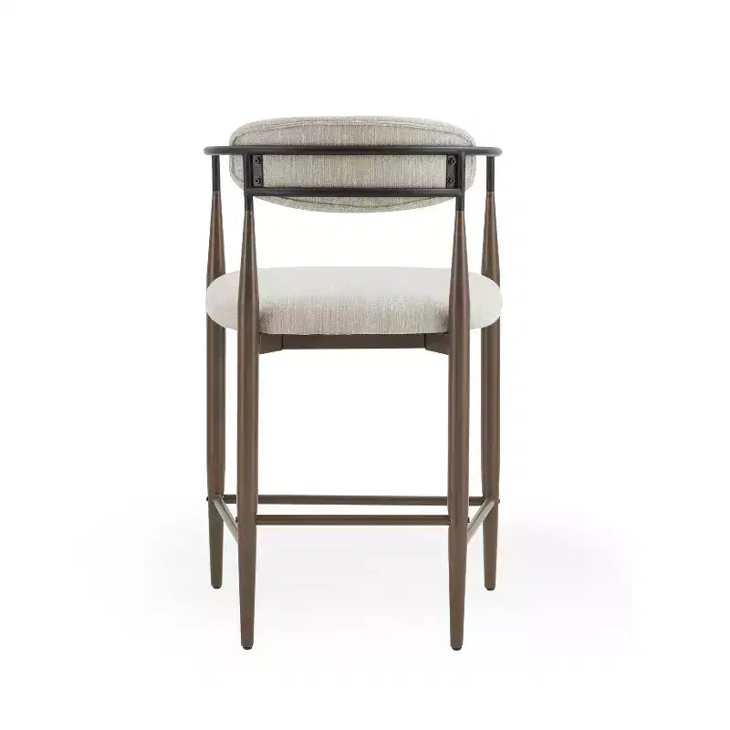 Modern Fabric Upholstered Iron 25-Inch Counter Stool