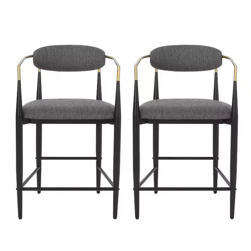 Modern Fabric Upholstered Iron 25-Inch Counter Stool
