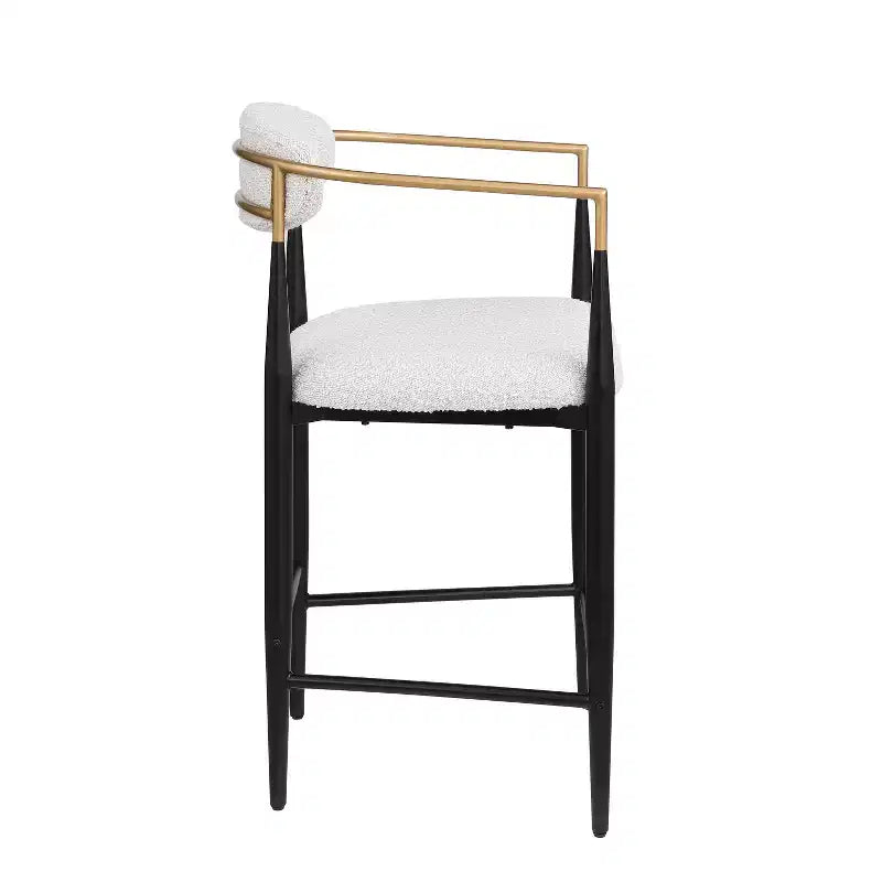 Modern Fabric Upholstered Iron 25-Inch Counter Stool