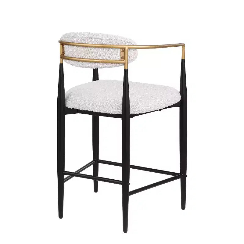 Modern Fabric Upholstered Iron 25-Inch Counter Stool