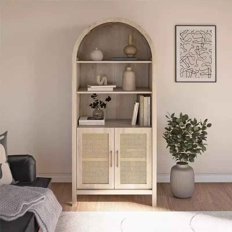 Modern 70" Arched Storage Cabinet With 2 Doors