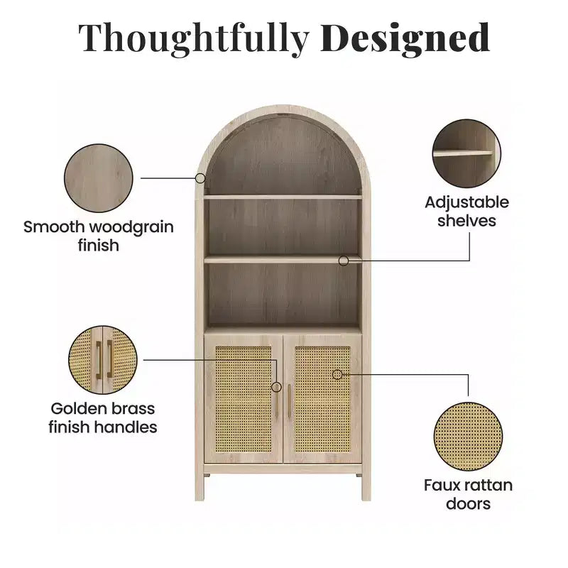 Modern 70" Arched Storage Cabinet With 2 Doors