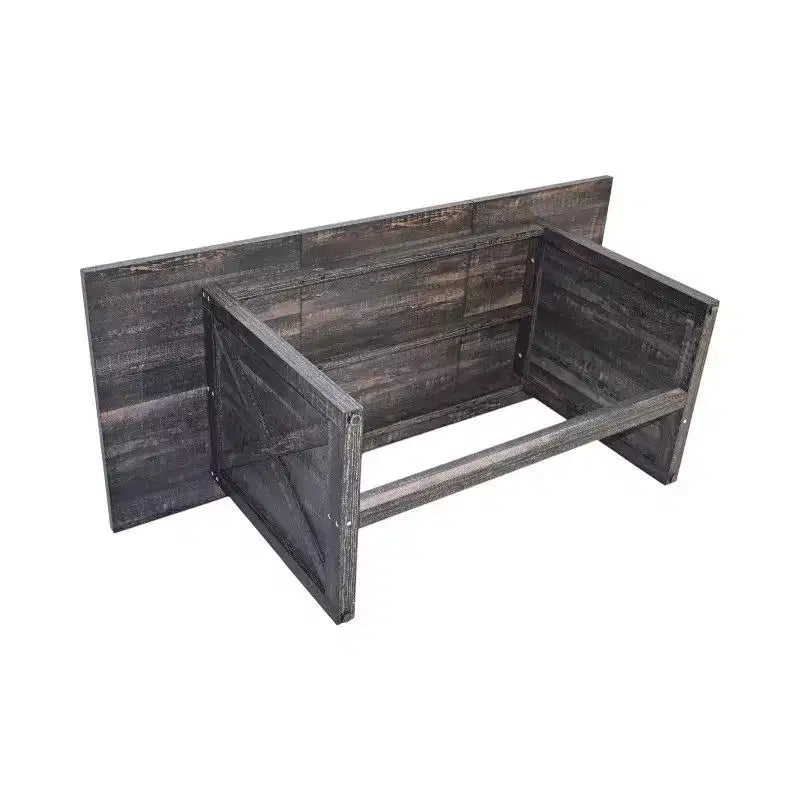 Rectangular Dining Table with X-Frame Base, Farmhouse Industrial Style, Black Wood