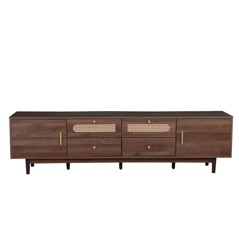 TV Stand for TVs up to 85", Farmhouse TV Console with Drawers, Brown