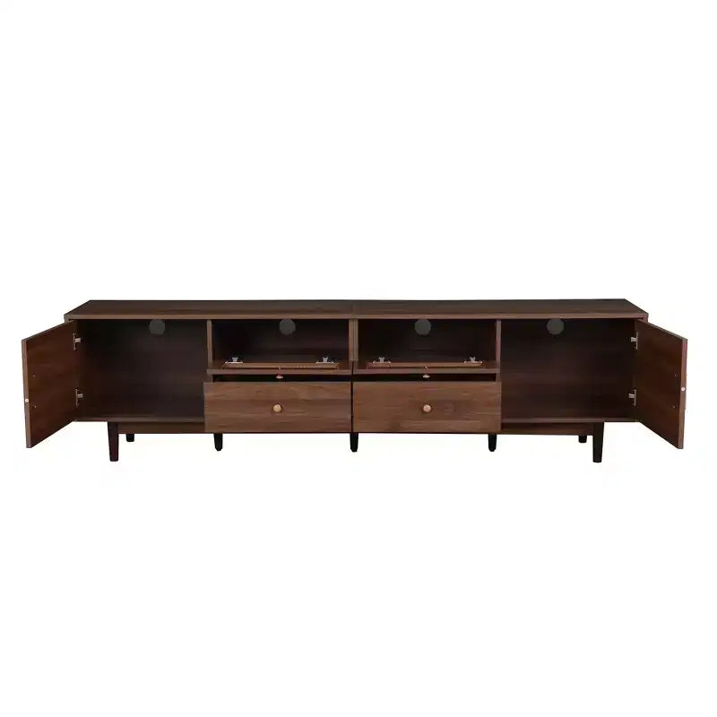 TV Stand for TVs up to 85", Farmhouse TV Console with Drawers, Brown