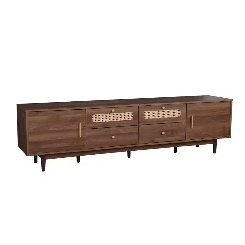 TV Stand for TVs up to 85", Farmhouse TV Console with Drawers, Brown