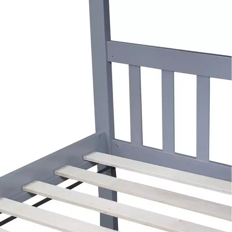 77.3" Twin-Over-Twin Bunk Bed with 2 Storage Drawers, Gray