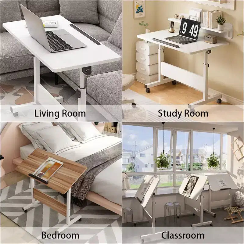 Adjustable Standing Desk (80x40cm, 65-87cm Height) – Mobile & Foldable Computer Desk with Wheels for Home Office