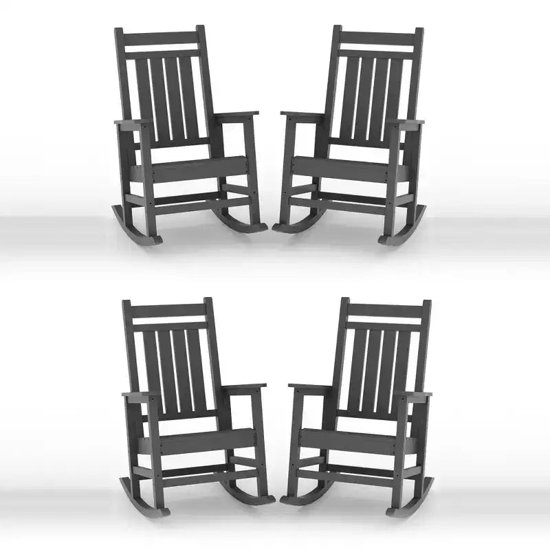 Oversized HDPE Outdoor Rocking Chair, Heavy Duty All-Weather Patio Rocker, Durable Porch Rocking Chair for Outside, Front Yard, Deck, Garden