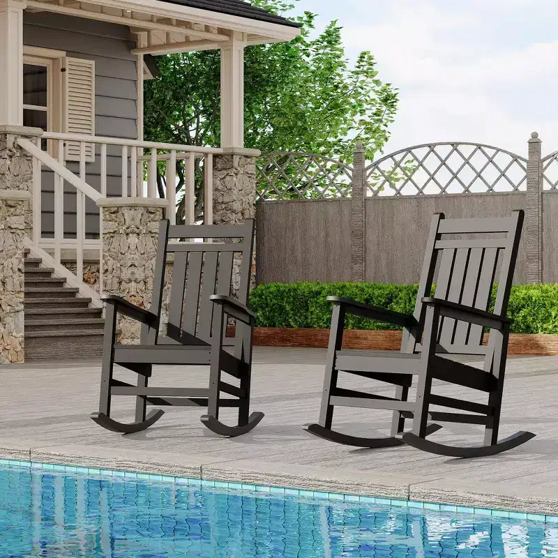 Oversized HDPE Outdoor Rocking Chair, Heavy Duty All-Weather Patio Rocker, Durable Porch Rocking Chair for Outside, Front Yard, Deck, Garden