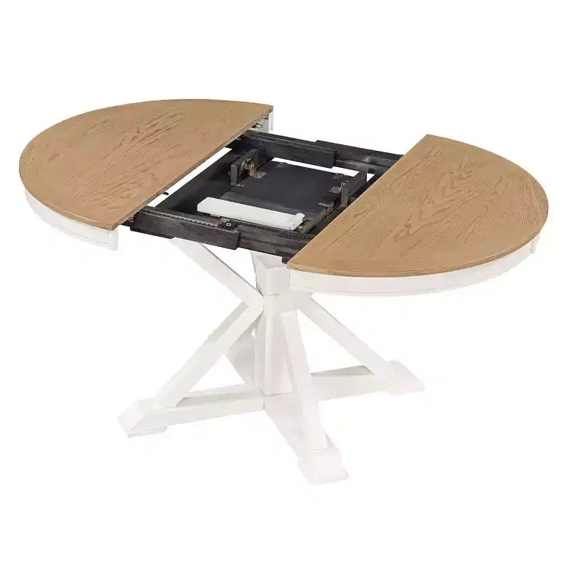 54-Inch Retro Extendable Dining Table with 12-Inch Leaf