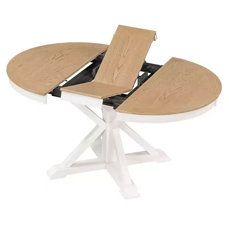 54-Inch Retro Extendable Dining Table with 12-Inch Leaf