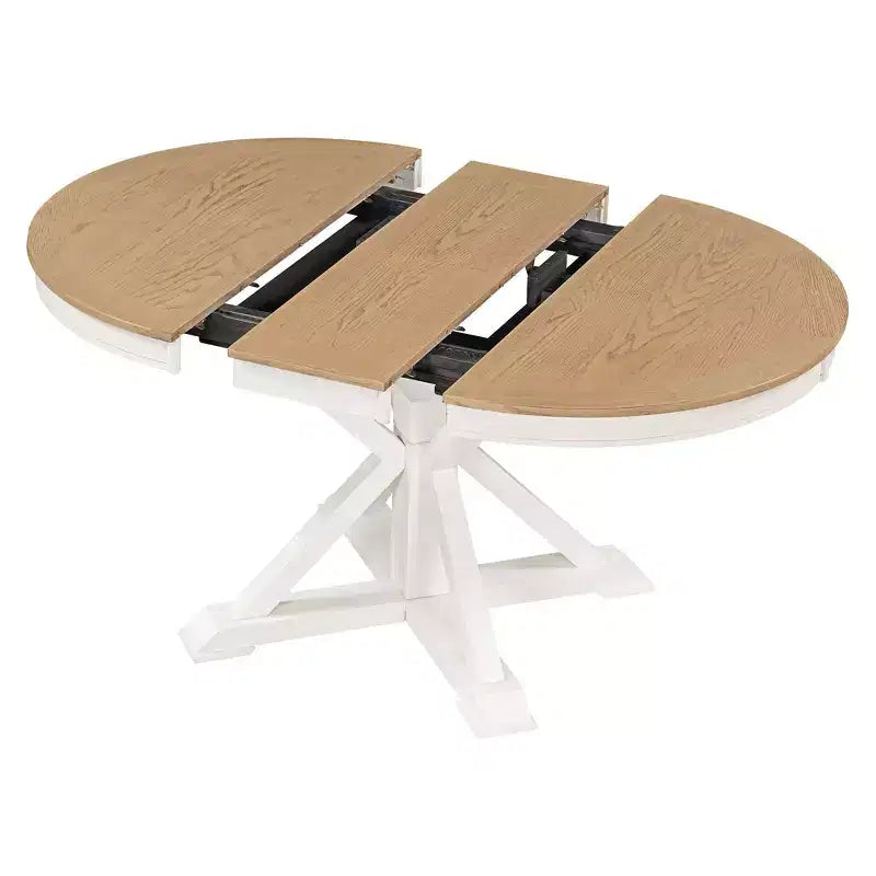 54-Inch Retro Extendable Dining Table with 12-Inch Leaf