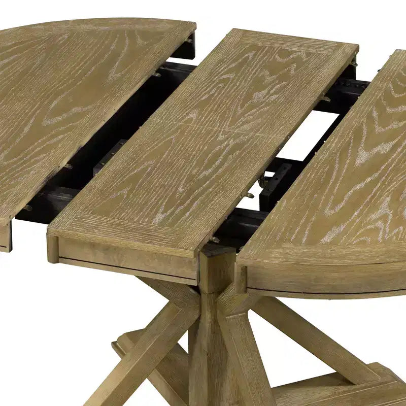 54-Inch Retro Extendable Dining Table with 12-Inch Leaf