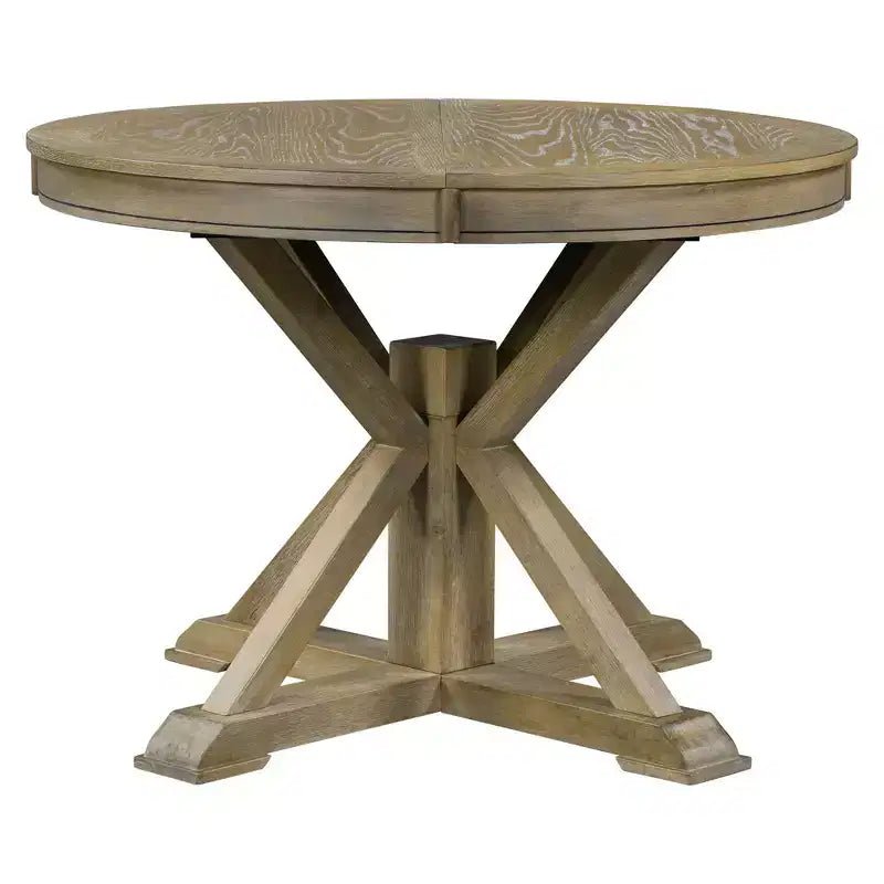 54-Inch Retro Extendable Dining Table with 12-Inch Leaf