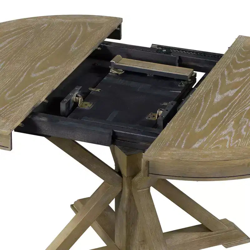 54-Inch Retro Extendable Dining Table with 12-Inch Leaf