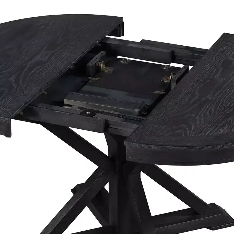 54-Inch Retro Extendable Dining Table with 12-Inch Leaf