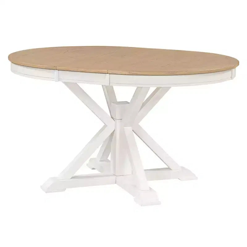 54-Inch Retro Extendable Dining Table with 12-Inch Leaf