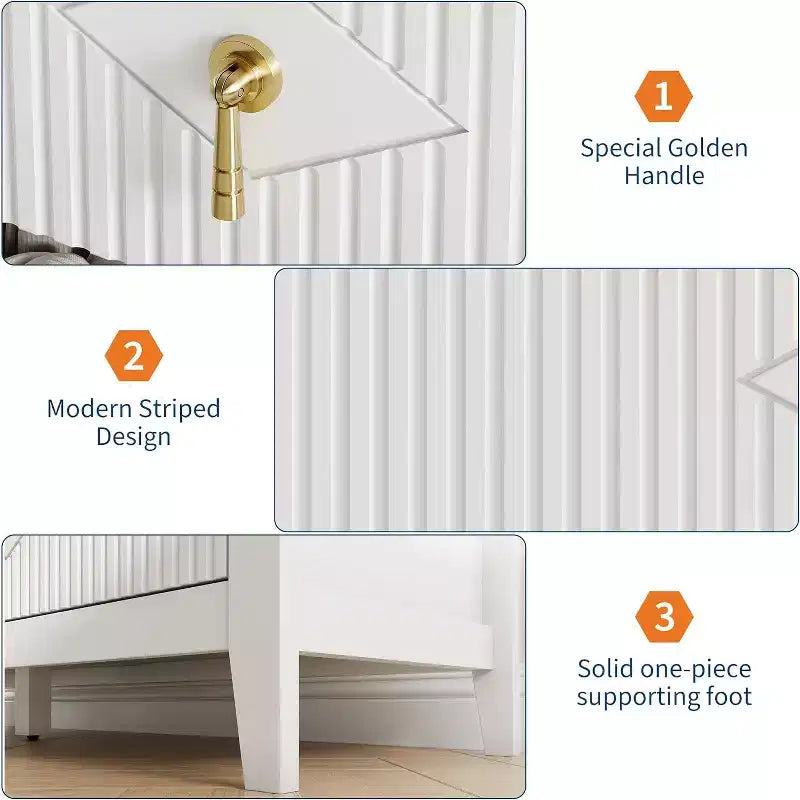 Dresser for Bedroom with 7 Drawers, 54 Wide Modern Chest of Drawers with Metal Handle, Dresser TV Stand, Wood Drawer Organizer for Bedroom