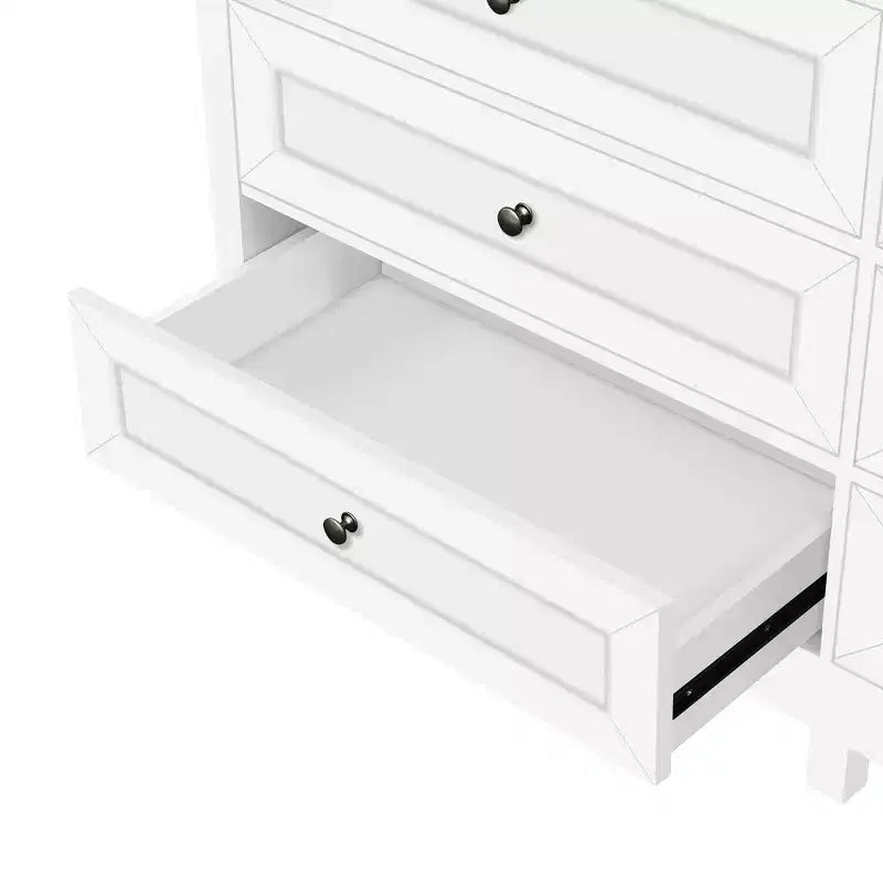 9-Drawer Rustic Bedroom Dresser with Silver Handle – Minimalist Wooden Chest of Drawers for Bedroom & Entryway