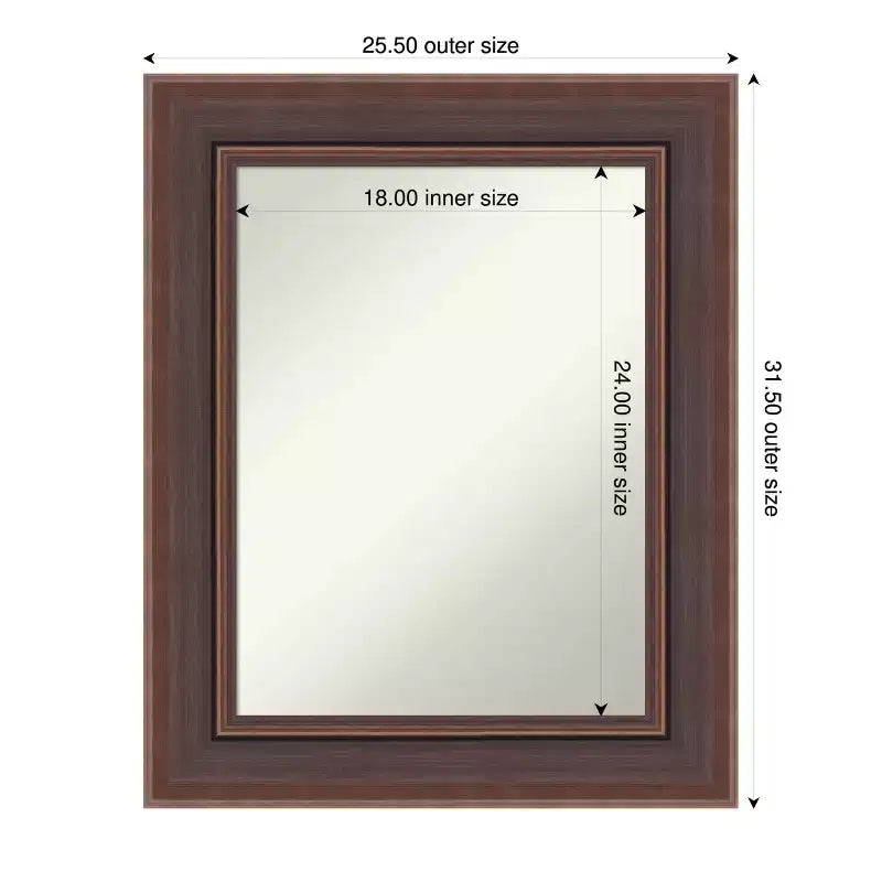 Non-Beveled Framed Bathroom Vanity Wall Mirror