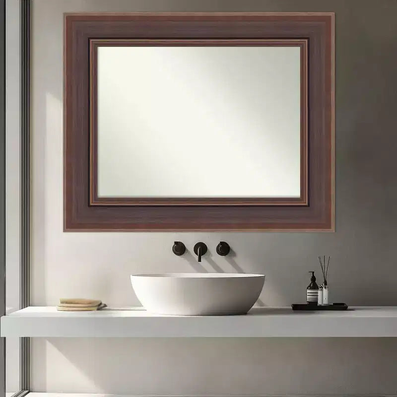 Non-Beveled Framed Bathroom Vanity Wall Mirror