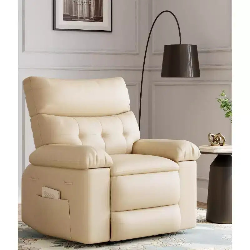 27" Oversized Recliner Chair 360 Swivel Rocker with Heat & Massage