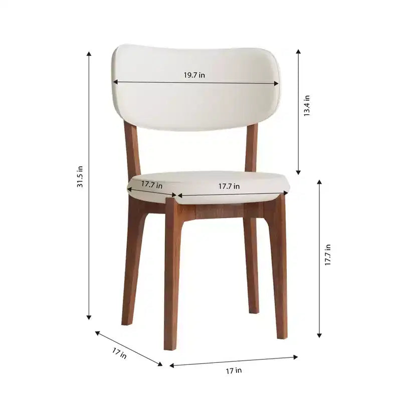 Armless PU Leather Upholstered Dining Chairs for Kitchen & Dining Room