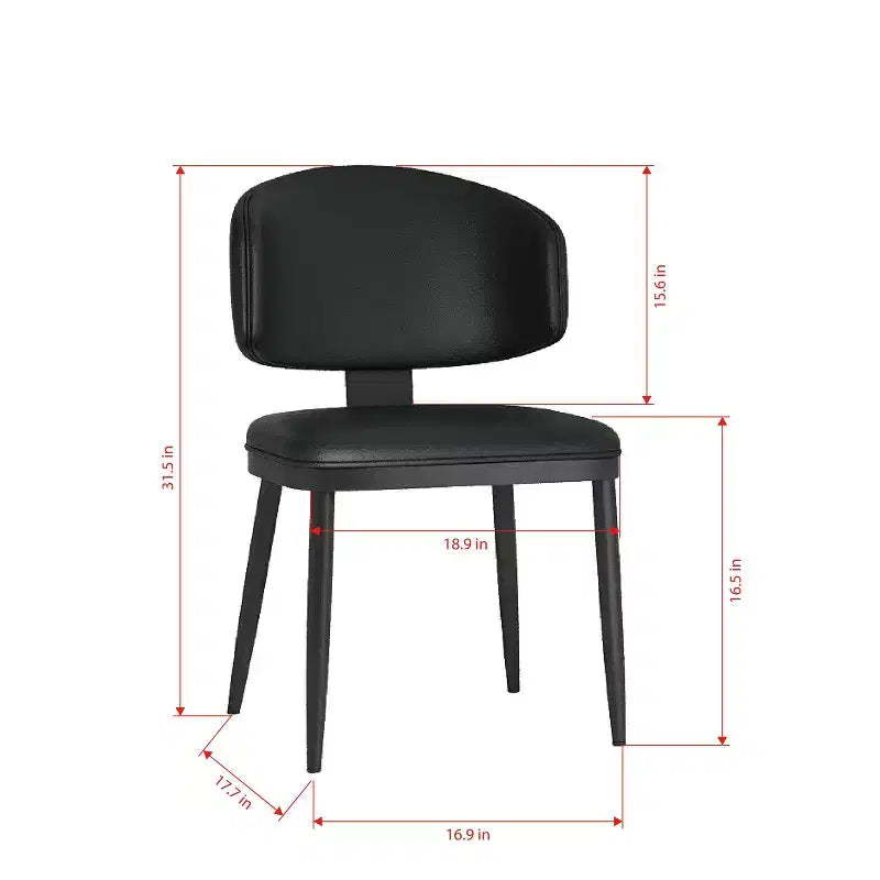 Armless PU Leather Upholstered Dining Chairs for Kitchen & Dining Room