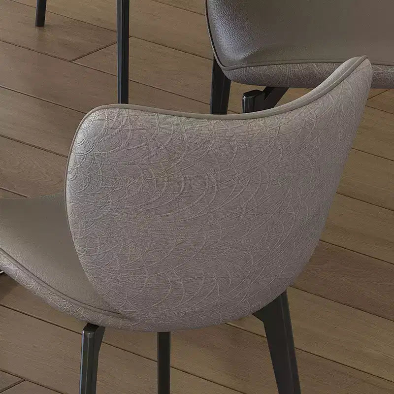 Armless PU Leather Upholstered Dining Chairs for Kitchen & Dining Room