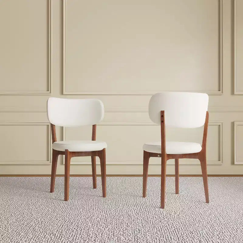 Armless PU Leather Upholstered Dining Chairs for Kitchen & Dining Room