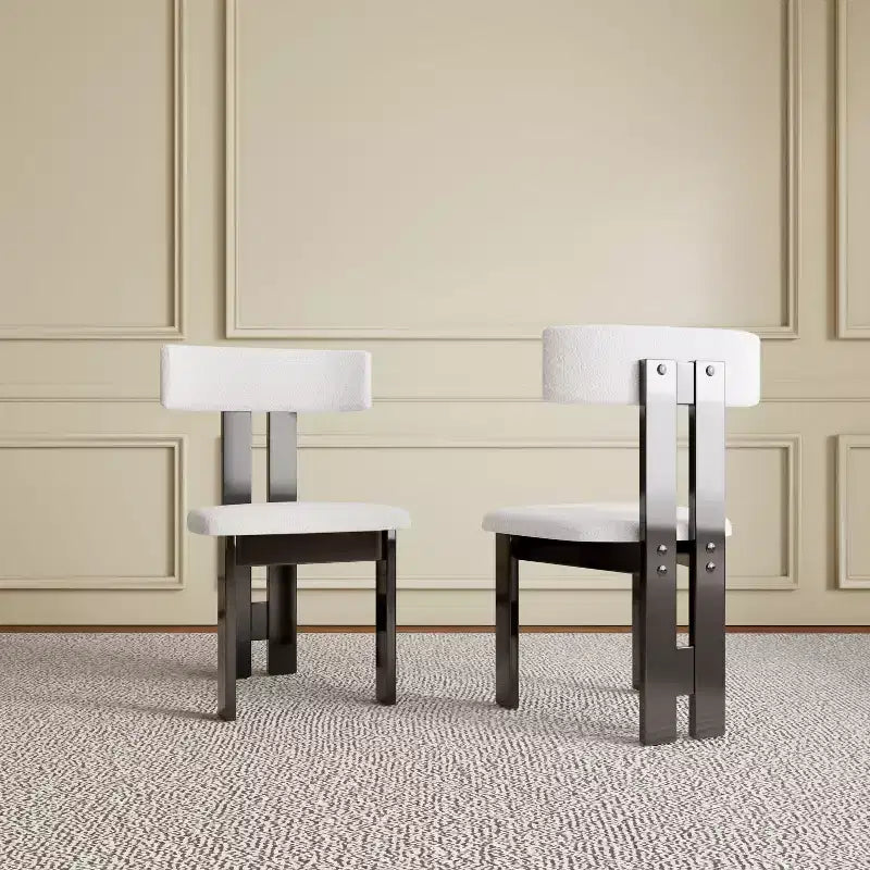 Armless PU Leather Upholstered Dining Chairs for Kitchen & Dining Room