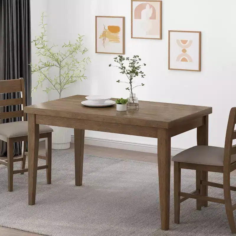 59.1" Vintage Counter Height Dining Table with Wooden Legs, Thick Tabletop for Living Room or Dining Room