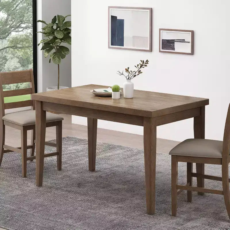 59.1" Vintage Counter Height Dining Table with Wooden Legs, Thick Tabletop for Living Room or Dining Room