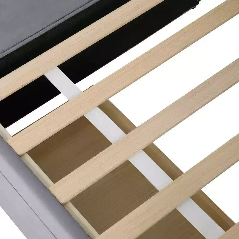 Twin Size L-Shaped Platform Bed with Wrap-Around Storage and Drawers