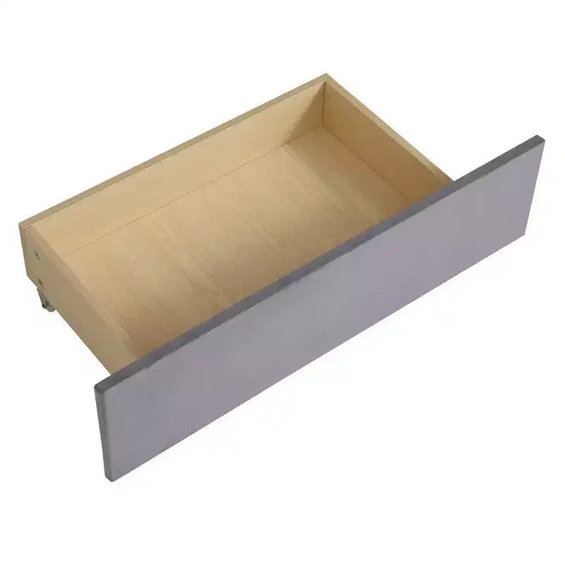 Twin Size L-Shaped Platform Bed with Wrap-Around Storage and Drawers