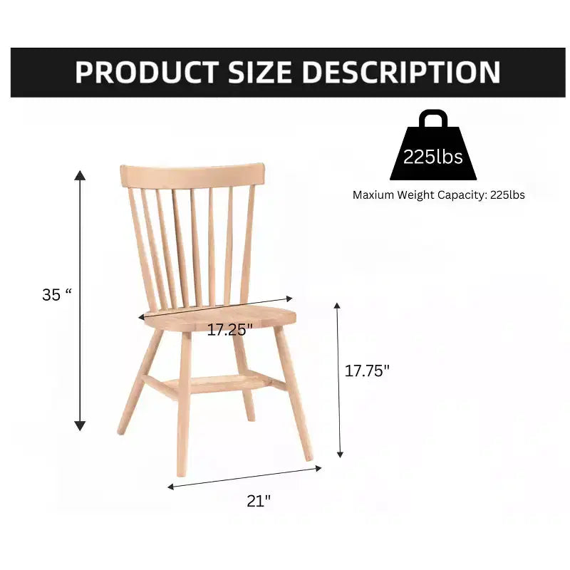 Copenhagen Chair Unfinished - Solid Wood, Parawood, Armless